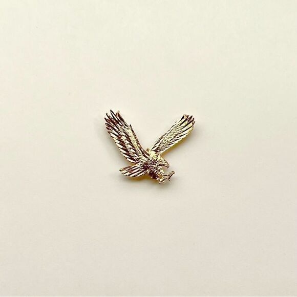 14k Yellow Gold Eagle Pendant | Real Gold Eagle Charm | Patriots charm | Eagle | - Picture 1 of 8